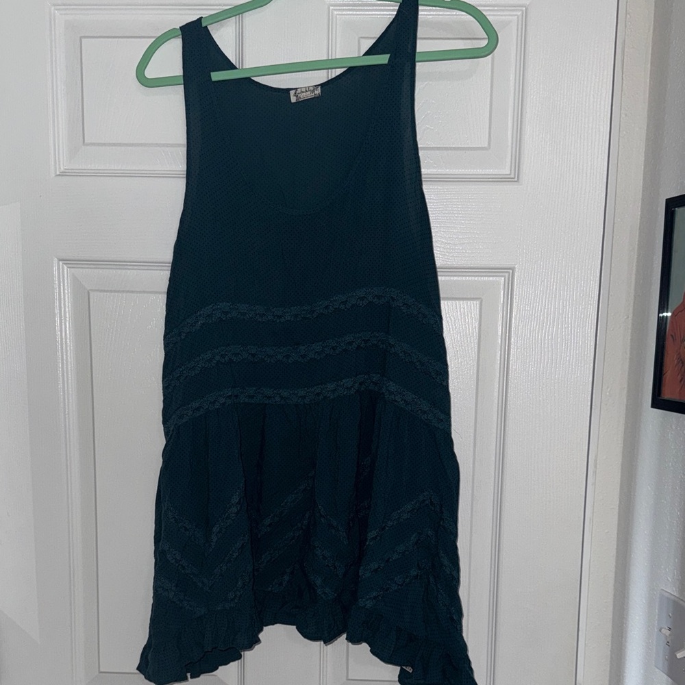 Chic Dark Teal Sleeveless Mini Dress